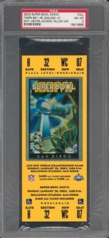 2003 Super Bowl XXXVII Full Ticket, Yellow Variation - PSA NM-MT 8